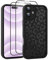 UZEUZA Compatible with iPhone 16 Case, Cheetah Print Shockproof Soft TPU Protective Case for Women Girls, Slim Anti Scratch Leopard Case for iPhone 16 6.1 Inch, Black