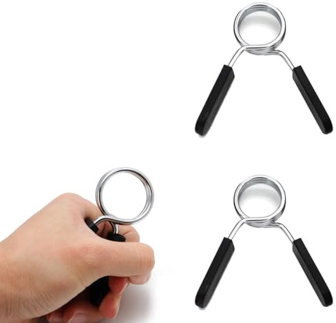 EIHI 2 Piezas Abrazaderas Para Mancuernas,Unidades Para Barras De 25mm,Pinza De Resorte Mancuerna,Collares De Resorte,Para Pesas,Barras,Gimnasio,Gym