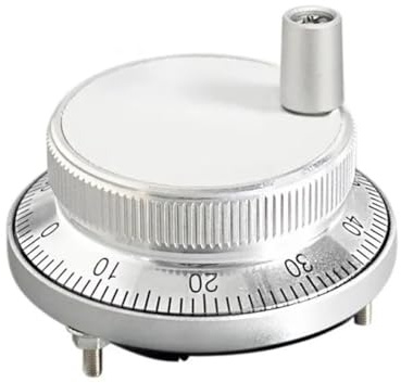 80mm CNC Pulser Volantino elettronico 5V 12V 24V 4 6 Pin Generatore di impulsi manuale rotativo(Silvery,12V-4 Pin-25 Pulser)