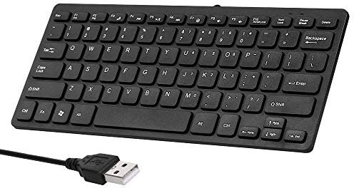 SENECESLI Small-Tastatur, Kabelgebunden, Dünn, Leicht, 78 Tasten, USB, Klein für PC, Computer, Laptop, Kompakte Tastatur für Windows/Mac/Android/IOS