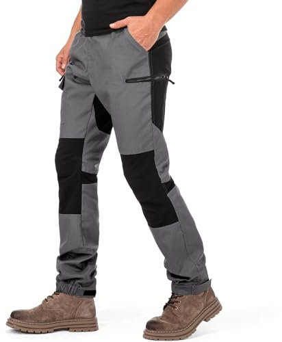yeyity Wanderhose Herren Outdoor Hosen Robust Atmungsaktiv Langlebig Taktische Hose Arbeitshosen Männer zum Outdoor-Aktivitäten und Außenarbeiten(9925, hellgrau,XL)
