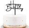 KOBOKO Schwarz Happy Birthday Cake Topper Acryl,Tortendeko Geburtstag,Kuchen Deko Geburtstag,Happy Birthday Tortendeko,Deko Torte Geburtstag Mann Frau Mädchen Jungen,Geburtstagsdeko Kuchen 13,2x13,8cm