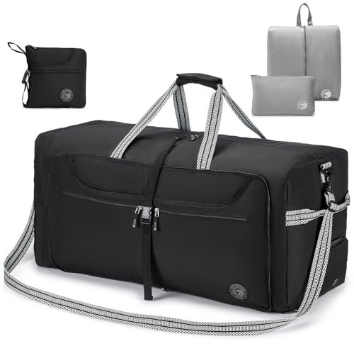 SPAHER Faltbare Reisetasche Groß Sporttasche Damen Herren 120L Wasserdicht Weekender Gym Travel Duffle Bag mit Schuhfach und Nassfach Handgepäck Tasche Trainingstasche für Reisen Sport