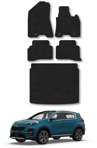 Kia Sportage (2016-2022) Carpet Car Mats | Black Edge Trim Tailored Fit Floor Mats Full Coverage Protection Accessories Easy Clean Anti Slip Made in the UK