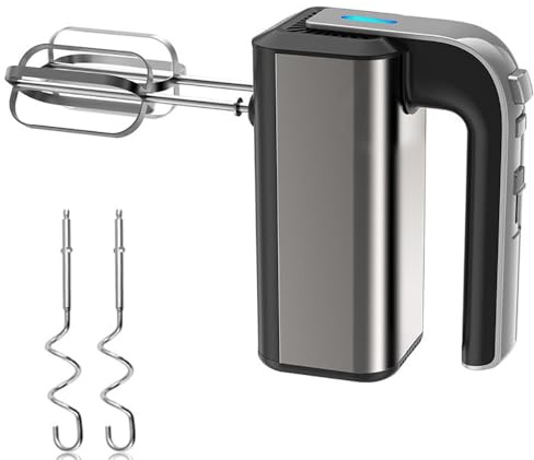 Frusta Elettrica, Multifunzione, Design a Doppio Gancio per Impasto, Impastatrici in Acciaio Inox per Mescolare Frullare Crema Impasto Cottura Torte