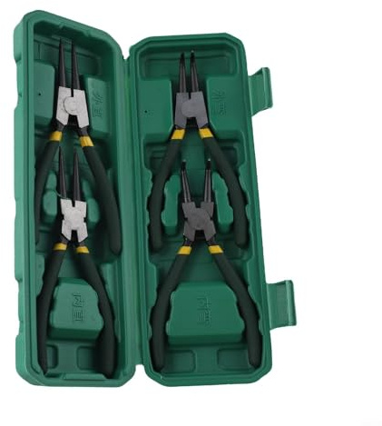 Snap für Ringzangen-Set 7 Zoll, 4-teilig Sicherungsringzange für Innen- und Außenhalteringe, Kohlenstoffstahl mit PVC-Griffen, inkl. STO
