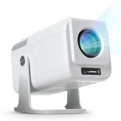 Lumenix NEO Mini Beamer 4K Unterstützt, Full HD 1080P Smart Projektor mit Android, WiFi 6 und Bluetooth 5.0, Autofokus, 4D Trapezkorrektur, Tragbar für Heimkino, Handy, TV Stick, HDMI, USB