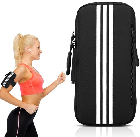 Handytasche Joggen, Sportarmband Handy kompatibel mit 6,7-Zoll-Handys, aus wasserdichtem, atmungsaktivem und verstellbarem Oxford-Gewebe, geeignet zum Joggen, Radfahren und für Outdoor-Sportarten.