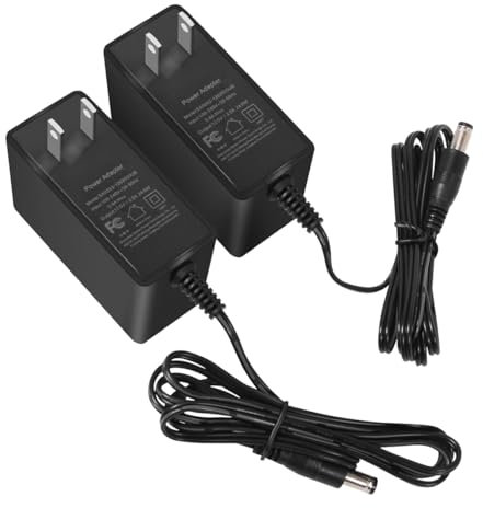 SmoTecQ 12V 2A Power Supply AC Adapter 2 Pack for CCTV Security Camera, Led Strip Lights, Router, Printer, Breast Bump and Other 12 Volt Electronics Devices Less Than 2 Amp