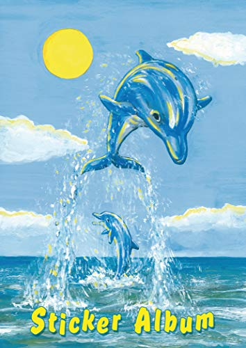 HERMA 15419 Stickeralbum leer zum Sammeln A5 Der kleine Delfin, beschichtetes Stickerbuch aus Silikonpapier zum Ablösen und Wiederverwenden der Sticker, blanko Sammelalbum für Mädchen Jungen Kinder