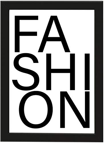Deqosy Poster DIN A4 Fashion, gerahmt mit schwarzem Bilderrahmen, Geschenk, Geschenkidee, Geburtstagsgeschenk, Poster mit Rahmen, Kunstdruck, Typographie (Fashion)