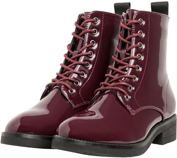 Urban Classics Lace Boot, Damen Combat Boots, Rot (Burgundy 00606), 38 EU (5 UK)