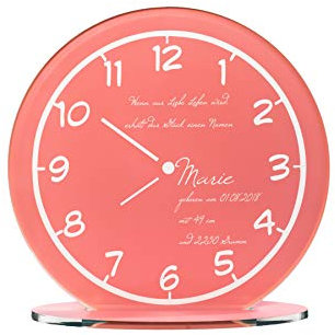 Geburts-Uhr mit deiner Wunsch-Gravur | Name, Datum, Gewicht, Größe und SPRUCH | originelles Geschenk zur Geburt zur Taufe