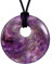 Morella Damen-Halskette 80 cm mit rundem Edelstein Anhänger Amethyst im Samtbeutel