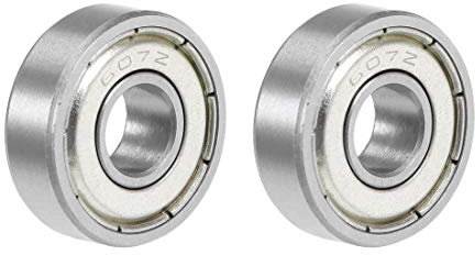 sourcing map 2Stk. Rillenkugellager 6x19x7mm Doppelt Schild Chrome Lager 607ZZ