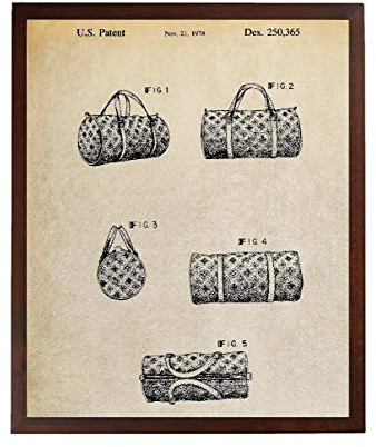 Turnip Designs Designer-Handtasche, Patent-Druck, Mode-Wandkunst, Geschenke für Ihr Wohnheim, Louis Vuitton, Poster-Design TDP1120