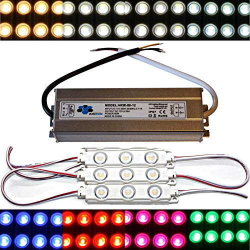 50x LED Injektion Module +- 80W Netzteil - Beleuchtung (neutralweiß 6000-6500K, LED Module mit 80W Netzteil)