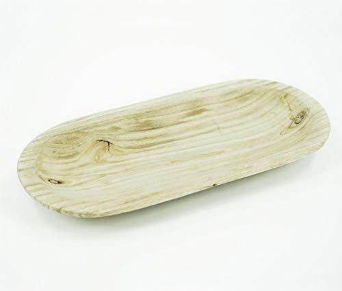 Deko Holzschale naturbelassen oval 37,5x18x4cm