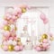 Kit Arco Palloncino Rosa, 128 Pezzi 10 12 Pollici Palloncini Rosa Bianchi e Oro, Coriandoli Palloncini, Palloncini Rosa Pastello Per Feste, Addobbi Matrimonio, Baby Shower Feste Decorazioni