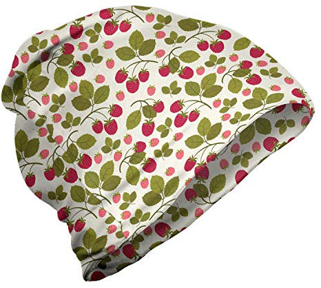 ABAKUHAUS Beeren Unisex Beanie, Himbeeren Botanik Kunstwerk, Wandern im Freien, rosa Kitz