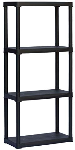 GarPet Steckregal Kunststoff Haushaltsregal Keller Lager Regal 4 Böden 60 x 30 x 133 cm
