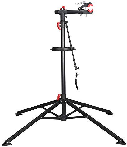 Yaheetech Soporte Bicicleta Suelo Caballete Bicicleta Portátil Altura Ajustable 108-188cm Soporte Taller Bici con Bandeja Magnética para Bicicleta Montaña Cargar Hasta 30 kg