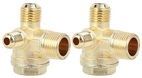 Compressore d'aria a 3 porte Valvola di ritegno Compressore d'aria Valvola di ritorno filettata maschio Pezzi di ricambio Strumento connettore tubo Ottone a 3 vie