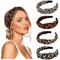 Haarreifen Leopard Haarbänder mit Leopardenmuster Leopard Headbands Breite Haarbänder mit Leopardenmuster Leopardenmuster Haarband Haarreif Stirnbänder Breit Haarreifen für Damen Mädchen(4 Stück)