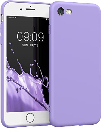 kwmobile Case Compatible with Apple iPhone SE (2022) / iPhone SE (2020) / iPhone 8 / iPhone 7 Case - Protective Slim TPU Phone Cover - Soft Matte Finish - Violet Purple