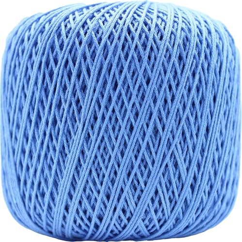 Gomitolo 50gr Cotone uncinetto Mimosa N 5 Primavesi ricamo uncinetto vari colori (411 AZZURRO)