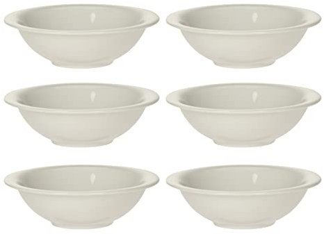 Excellent Houseware 6 Pack Sauce Dipping Bowls Porcelain Round Ramekin Condiment Pots Dip Bowls Small Side Dishes for Ketchup BBQ Seasoning Chutney Pickle Relish, White (13.5cm Flared Wall)