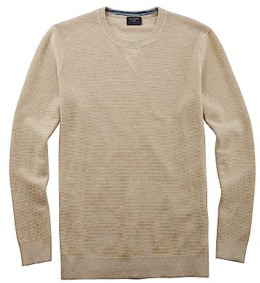 OLYMP Herren Pullover Rundhals Casual.Strick,Struktur,Regular fit,Hellbeige 20,3XL