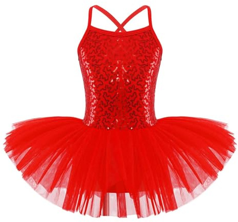 CHICTRY Girl's Ballerinas Sequined Ballet Dance Dress Fancy Party Tutu Leotard Skirt Costume Dancewear
