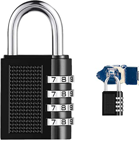 PURBLE 4-Digit Cadenas à Combinaison, Digit Serrure Combinée pour casier vestiaire Sport, College, Scolaire, Gymnase, école, Porta, Hangar, Garage, Rangement, Casie à Bagages Et Boîte à Outils