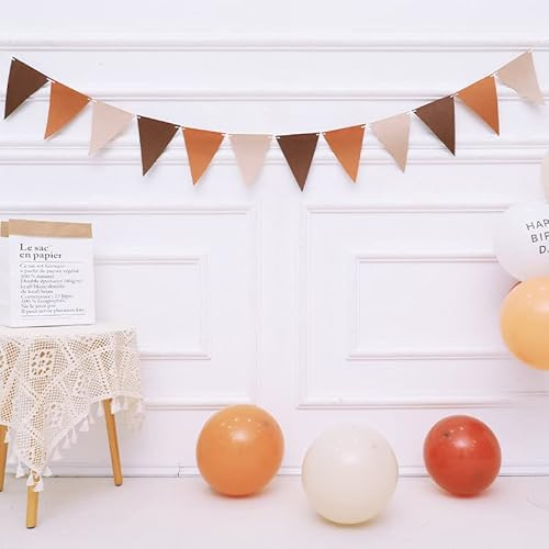 Labstandard Wimpelkette Girlande Party Dekoration aus Filz 2,5m Wimpelkette Girlande Stoff Bunte Stoffgirlande Baumwolle Wimpel mit 12 Stück Stoff Wimpeln für Kinderzimmer Indoor Outdoor