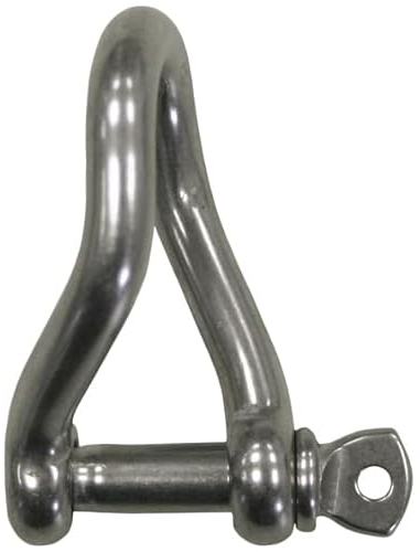 Schäkel gedrehte Form Ø 8 mm Edelstahl V4A 1 Stück A4 Drehschäkel Rundschäkel D-Schäkel Verbinder Seil Drahtseil