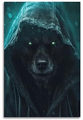 Werwolf Dämonischer Wolf-Poster, dekoratives Gemälde, Leinwand-Wandposter und Kunstdruck, modernes Familienschlafzimmer-Dekor-Poster, 40 x 60 cm