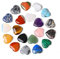 QINJIEJIE 20 Stück Natürlicher Edelsteine Herz Kristalle Steine Jahrestag Geschenk Poliert Herz Handschmeichler Stein Bunte Glückssteine Reiki Steine Set Kristallsteine für Dekoration