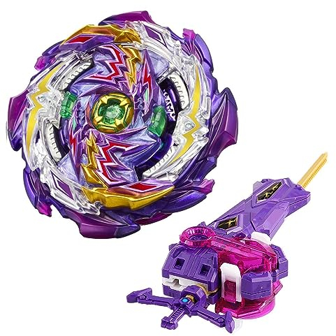 Netoke Gyros Toupie Turbo 4D Combinaison, Set avec Lanceur De Jeu Metal Fusion, Jouets Classiques Cadeau, B-177