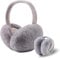 Ear Muffs,Ear Muffs for Women,Winter Ear Warmers,Women Earmuffs Winter Accessories Fluffy Plush Foldable Adults Outdoor Thermal Ear Warmer Skiing Running Ears Covers Protector from Wind Cold(Grey)