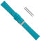 Uhrbanddealer Uhrenarmband Damen 20mm, Ersatzband S Kurze Länge, Kalbsleder Türkis matt, Set 358620s