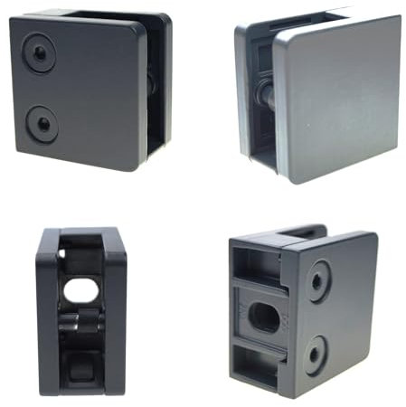 Sellon24 Pince à verre rectangulaire en zinc RAL7016 lisse (MOD23OP.000 lisse/anthracite/10,76 mm)