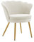 Poltrona Conchiglia Camera da Letto in Velluto Design Moderno, Sedia Classica con Gambe in Metallo Placcato Oro - Poltroncina per Salotto con Seduta Morbida Imbottita Modello Maddina - Beige