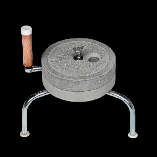 Limestone Hand Crank Grain Mill, Small Spice Mung Beans Peppers Mill/Pulverizer Dry/Wet Grain Mill, Coffee Bean Machine Traditional Stone Mill Wheel (Size : XL (10.2inch/26cm))