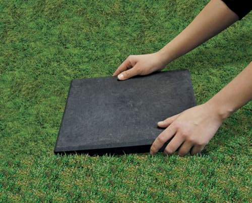 Nicoman Piastrelle quadrate effetto marmo, 30 x 30 x 2,5 cm, in gomma riciclata, resistenti all'usura, per esterni (grafite, set da 1)