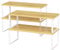 LIANTRAL 4 Pack Kitchen Cupboard Organiser, Cabinet Storage Shelf Organizer Rack, Metal and Bamboo, Expandable and Stackable Storage Rack for Cupboard, Countertop,Pantry, W 39.6 cm, Natural and White