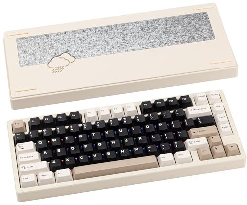 CutiePcs WOBKEY Rainy 75 Aluminio HMX/JWK Switches Teclado mecánico con acústica superior, con cable, BT, conectividad inalámbrica 2.4G (Pro - blanco)