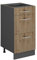 Vicco Mueble bajo de Cocina R-Line, Roble Artesanal/Antracita, 40 cm con cajones, ET Roble