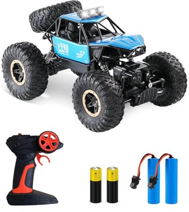 Aucaer Voiture Télécommandée 4x4 Tout Terrain – Voiture Télécommandée Haute Vitesse 20 km/h avec Suspension Indépendante, et Phare Avant Ajustable –Voiture Telecommandé Enfant 5 Ans pour Noël 1:16