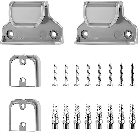 Retractable Baby Gate Replacement Parts Kit, Pet Gate Full Set Wall Mounting Hardware with Brackets Anchors and Screws(Grey)